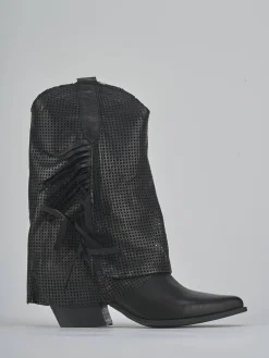 Stivali tacco 7cm pelle nero