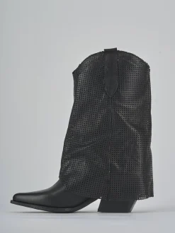 Stivali tacco 7cm pelle nero