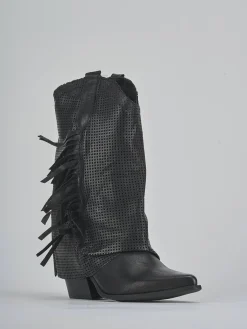 Stivali tacco 7cm pelle nero