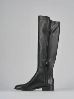 Stivali tacco 2cm pelle nero