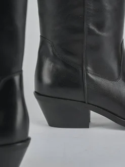 Stivali tacco 4cm pelle nero