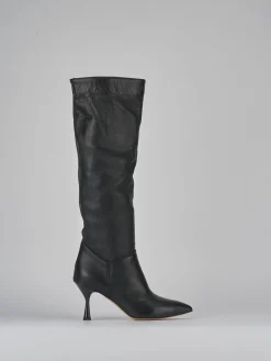 Stivali tacco 7cm pelle nero