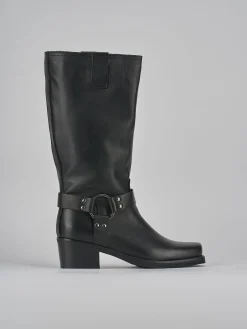 Stivali tacco 4cm pelle nero