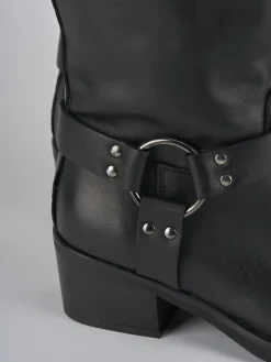 Stivali tacco 4cm pelle nero