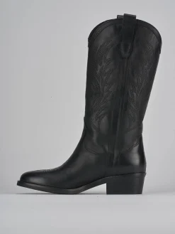 Stivali tacco 4cm pelle nero