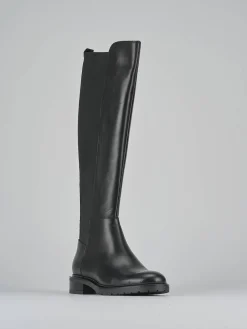 Stivali tacco 2cm pelle nero