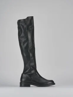 Stivali tacco 2cm pelle nero