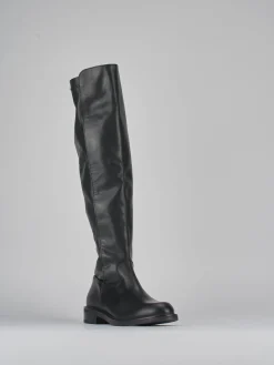 Stivali tacco 2cm pelle nero