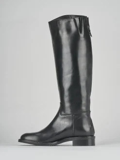 Stivali tacco 2cm pelle nero