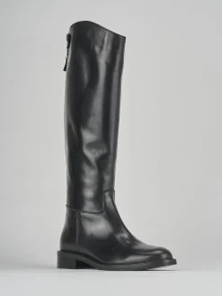 Stivali tacco 2cm pelle nero