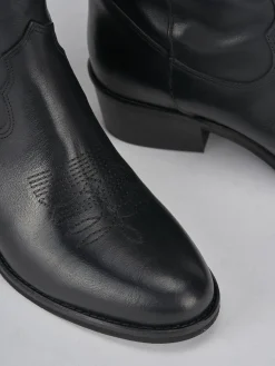 Stivali tacco 4cm pelle nero