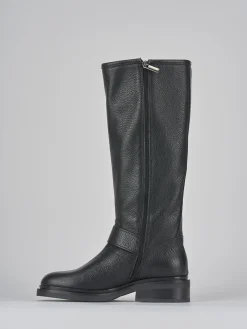 Stivali tacco 2cm pelle nero