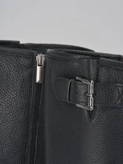 Stivali tacco 2cm pelle nero