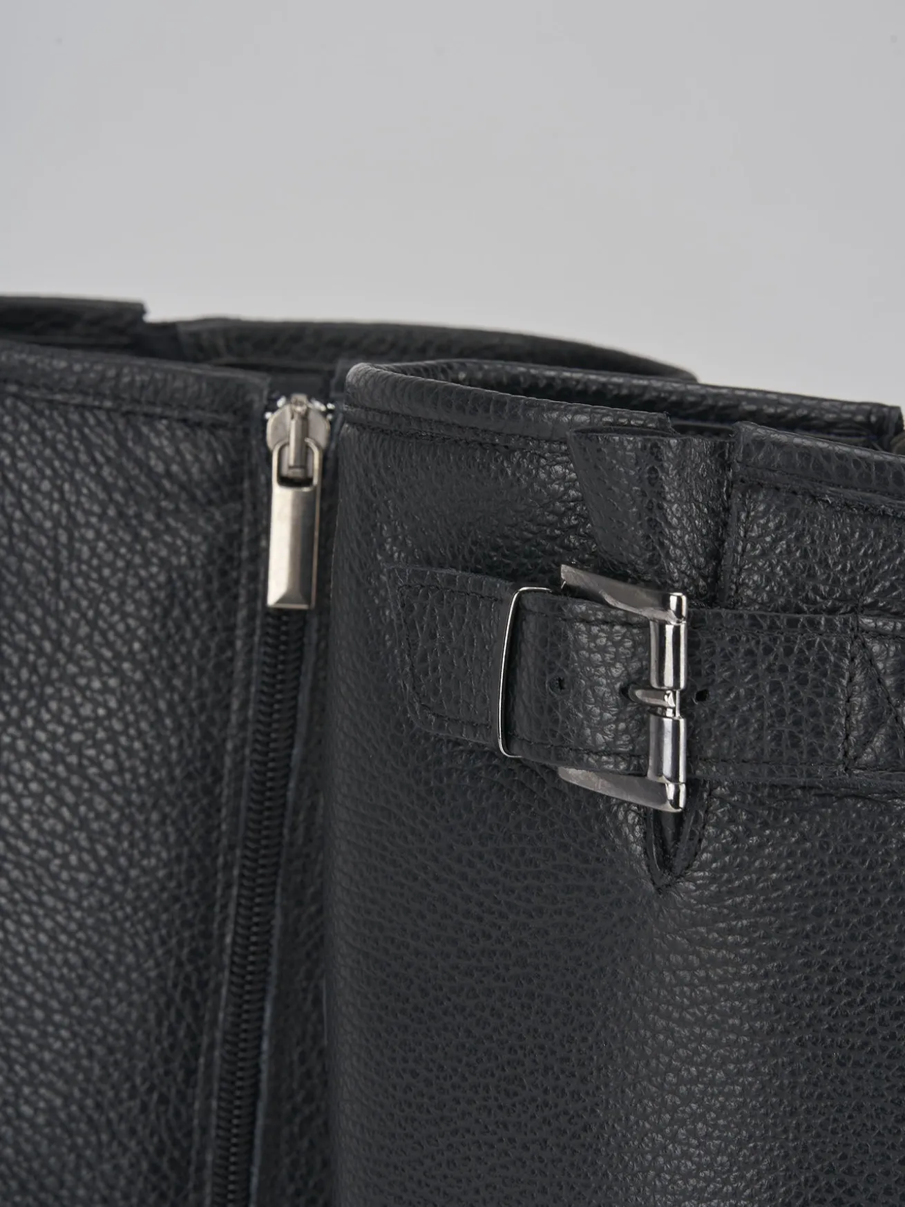 Stivali tacco 2cm pelle nero