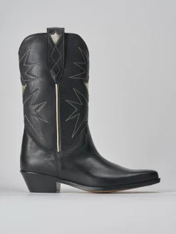 Stivali tacco 4cm pelle nero