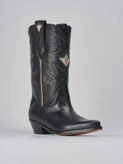 Stivali tacco 4cm pelle nero