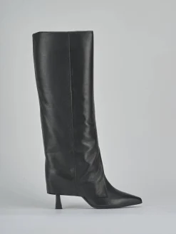 Stivali tacco 8cm pelle nero