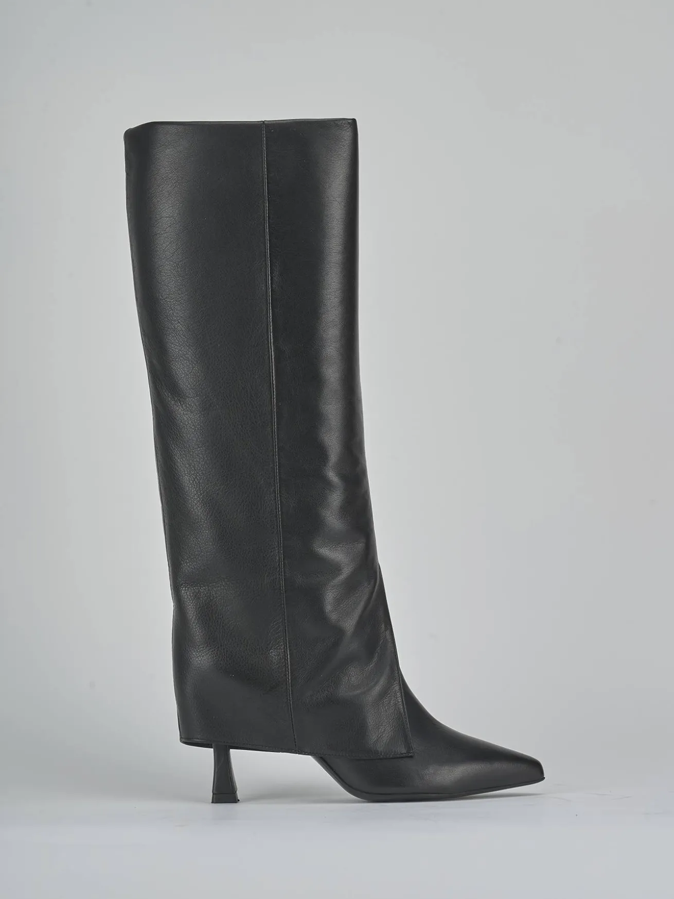 Stivali tacco 8cm pelle nero