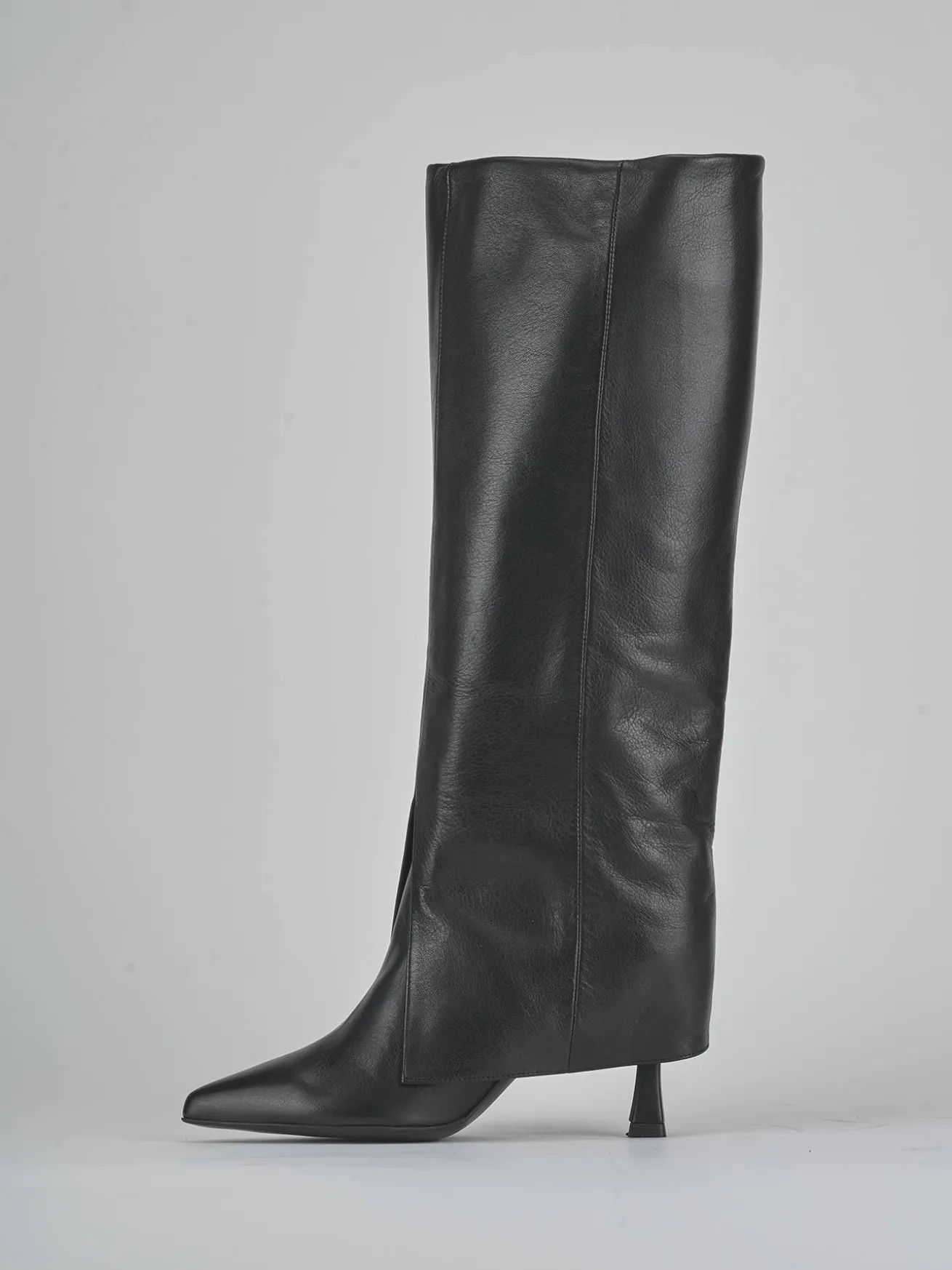 Stivali tacco 8cm pelle nero