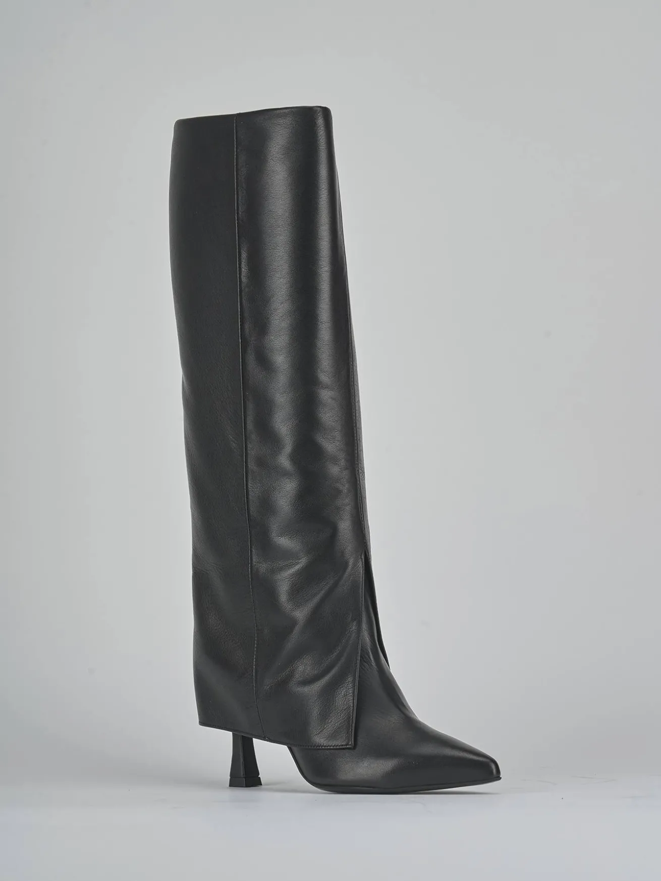 Stivali tacco 8cm pelle nero