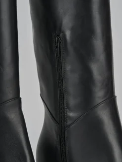 Stivali tacco 6cm pelle nero