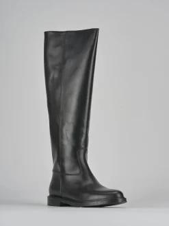 Stivali tacco 2cm pelle nero