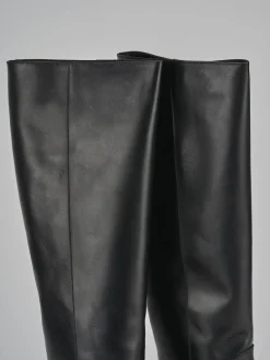 Stivali tacco 2cm pelle nero