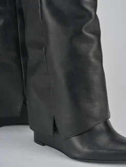 Stivali tacco 9cm pelle nero