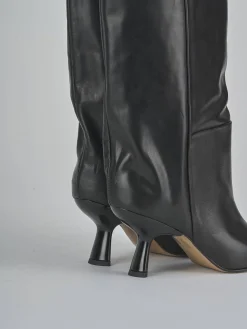 Stivali tacco 7cm pelle nero