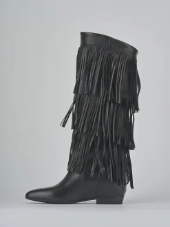 Stivali tacco 2cm pelle nero