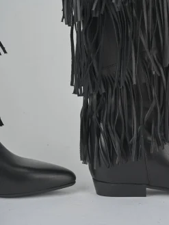 Stivali tacco 2cm pelle nero