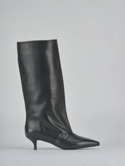 Stivali tacco 5cm pelle nero