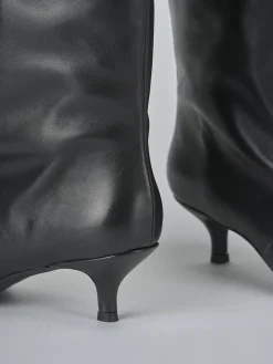 Stivali tacco 5cm pelle nero