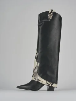 Stivali tacco 8cm pelle nero