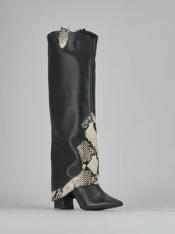 Stivali tacco 8cm pelle nero