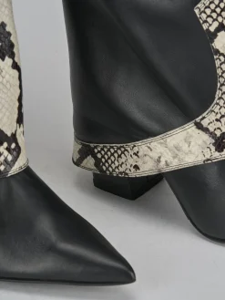 Stivali tacco 8cm pelle nero