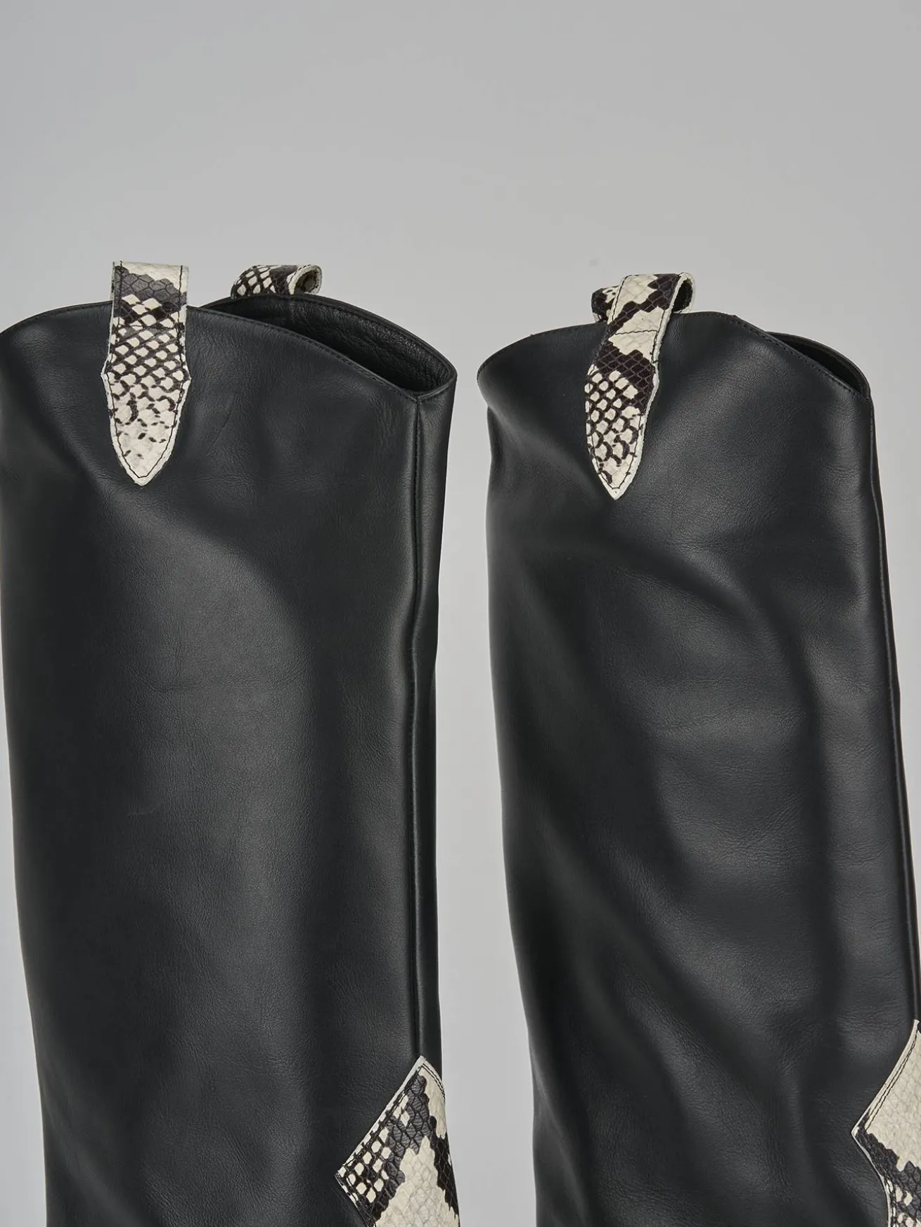 Stivali tacco 8cm pelle nero