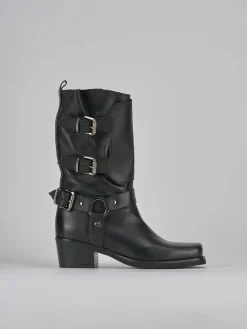 Stivali tacco 4cm pelle nero