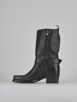 Stivali tacco 4cm pelle nero