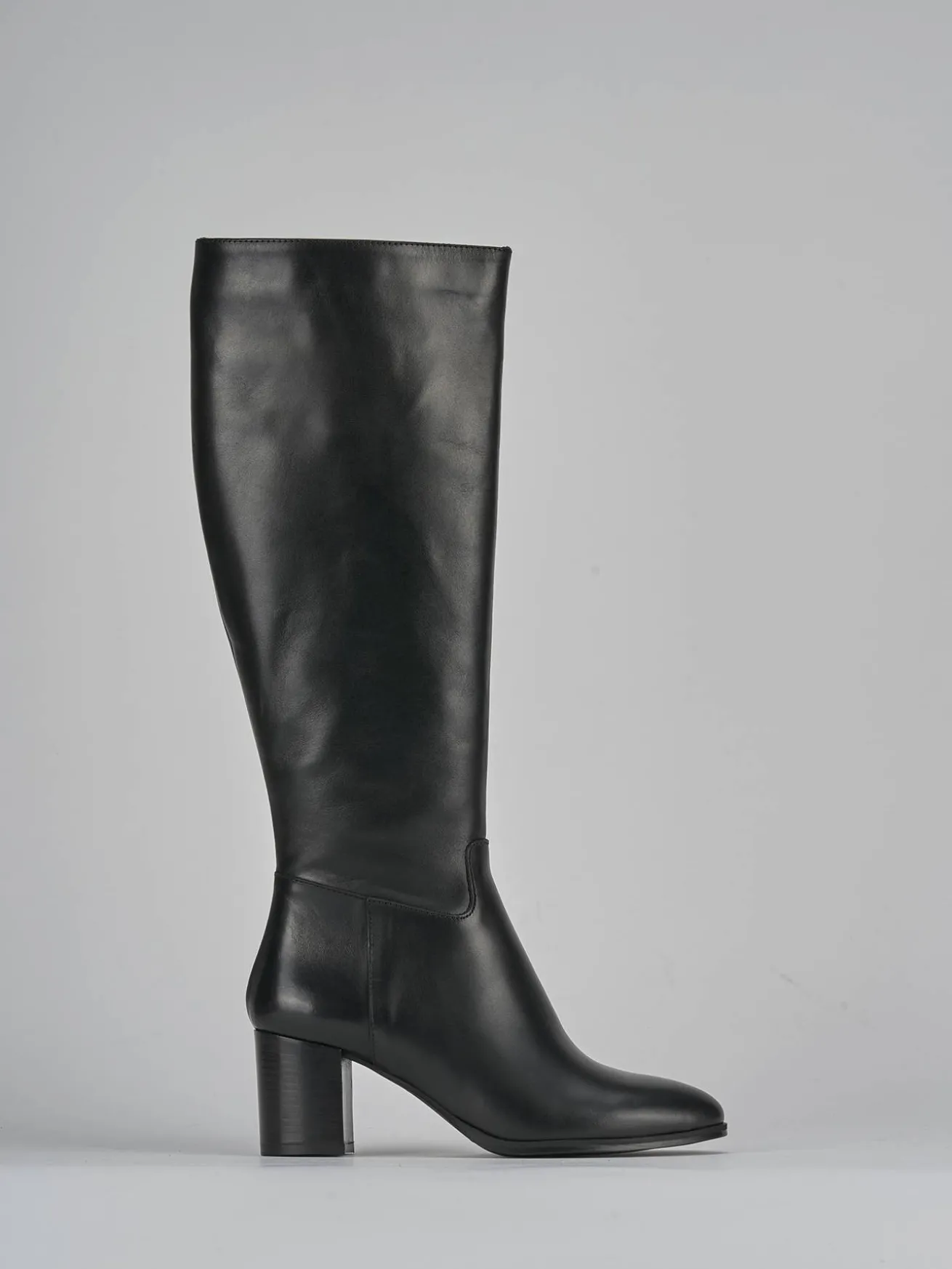 Stivali tacco 6cm pelle nero