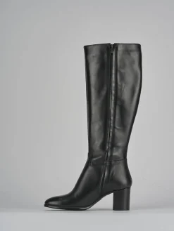 Stivali tacco 6cm pelle nero