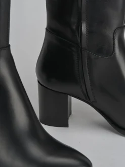 Stivali tacco 6cm pelle nero