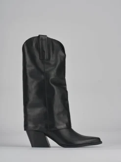 Stivali tacco 8cm pelle nero