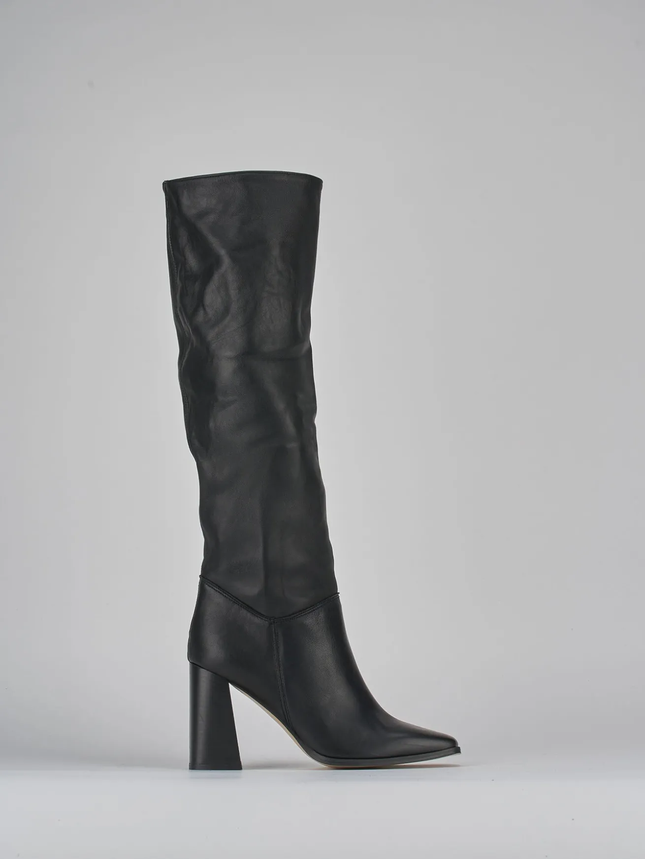 Stivali tacco 9cm pelle nero