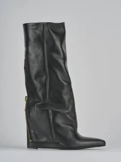 Stivali tacco 9cm pelle nero