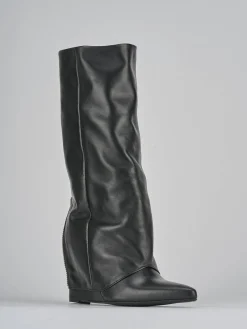 Stivali tacco 9cm pelle nero