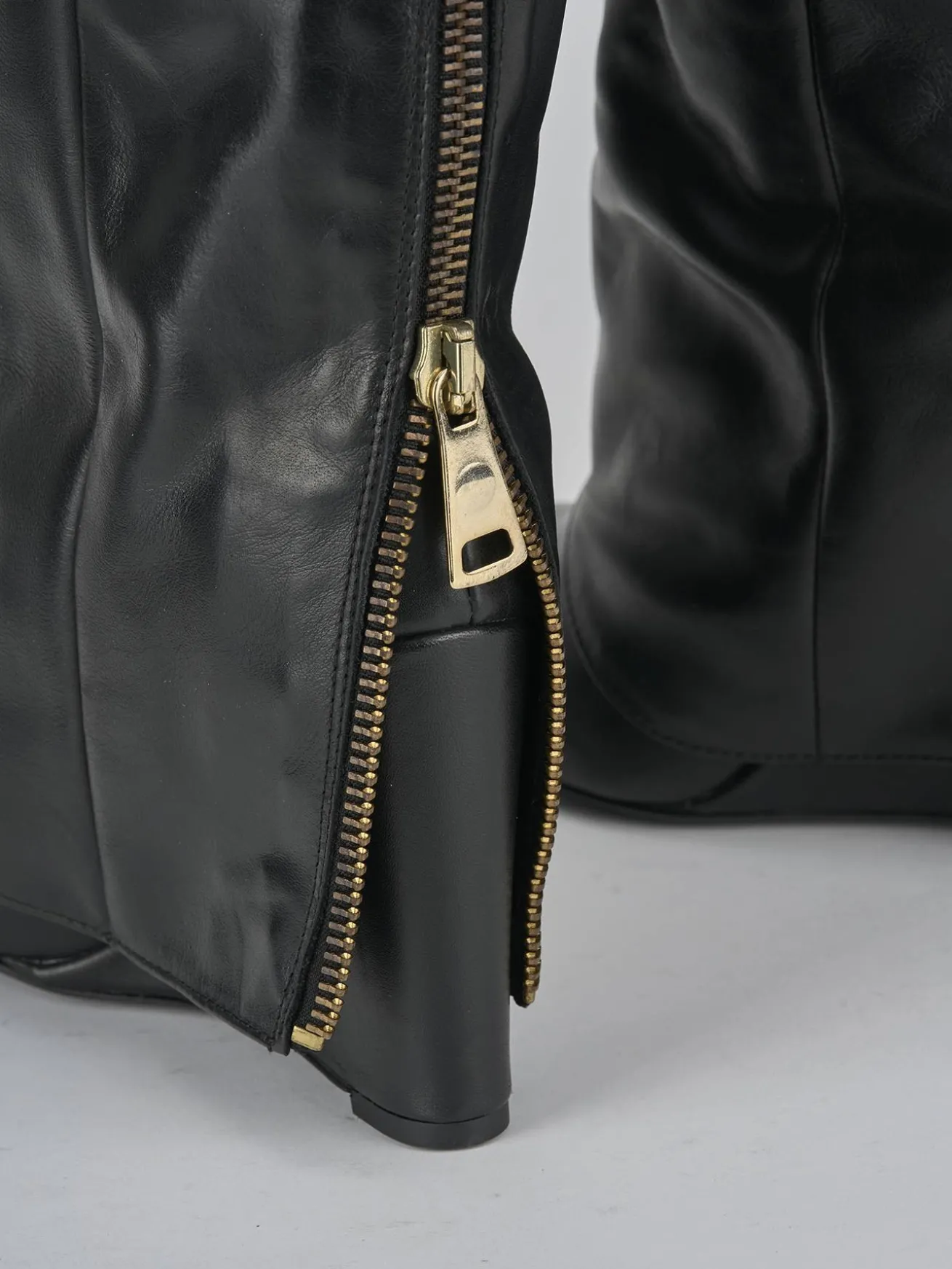 Stivali tacco 9cm pelle nero