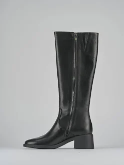 Stivali tacco 5cm pelle nero