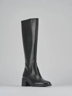 Stivali tacco 5cm pelle nero