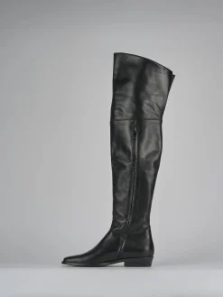 Stivali tacco 2cm pelle nero